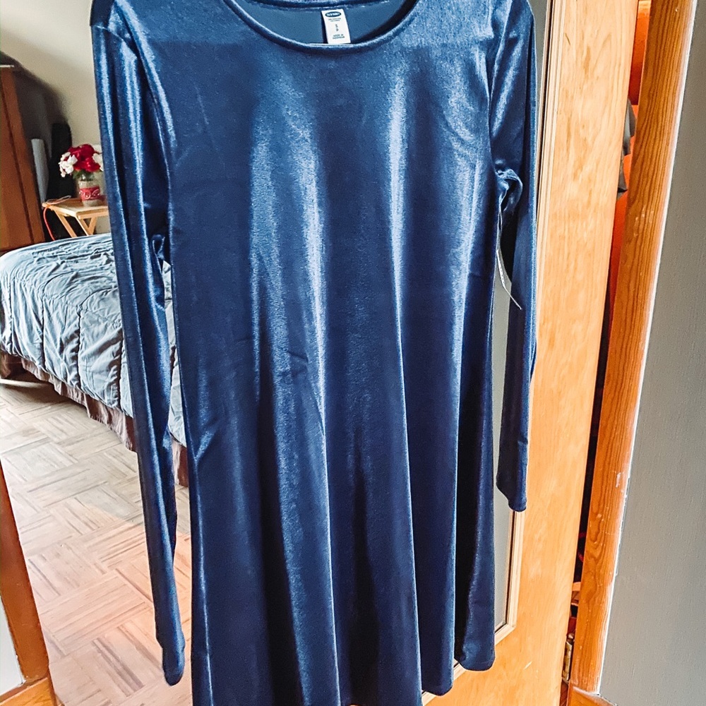 Old navy blue velvet dress